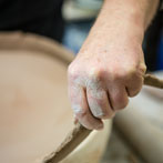John Higgins at work in his studio 2018